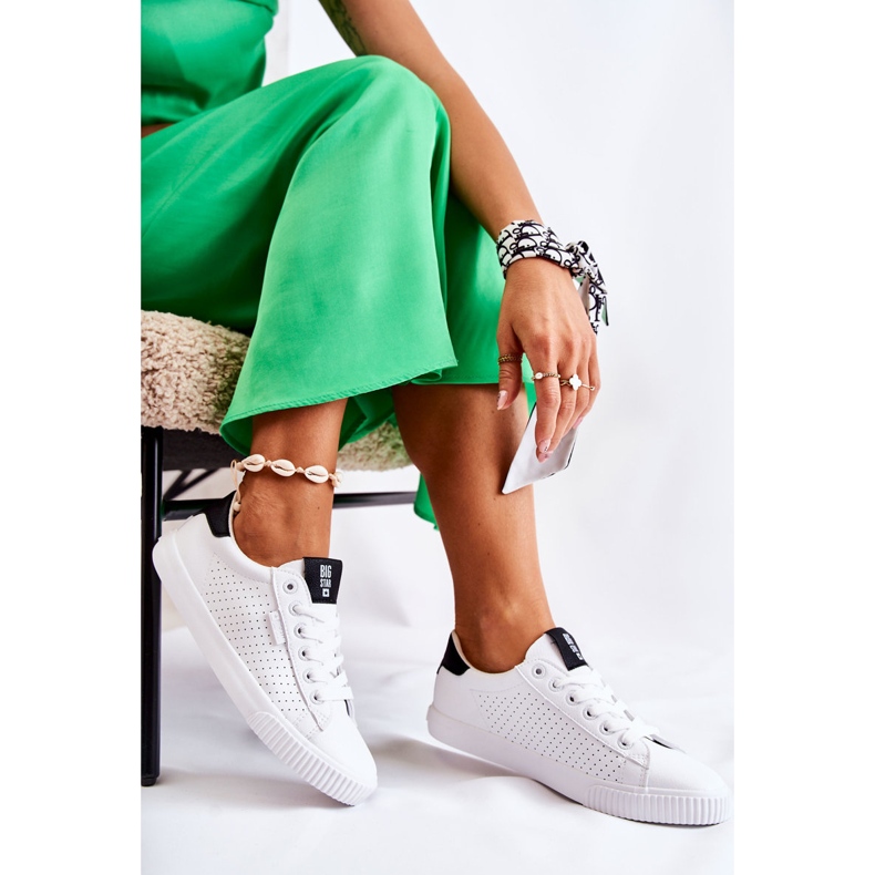 Sneakers da Donna in Pelle Big Star HH274071 Bianche e Nere bianca 2
