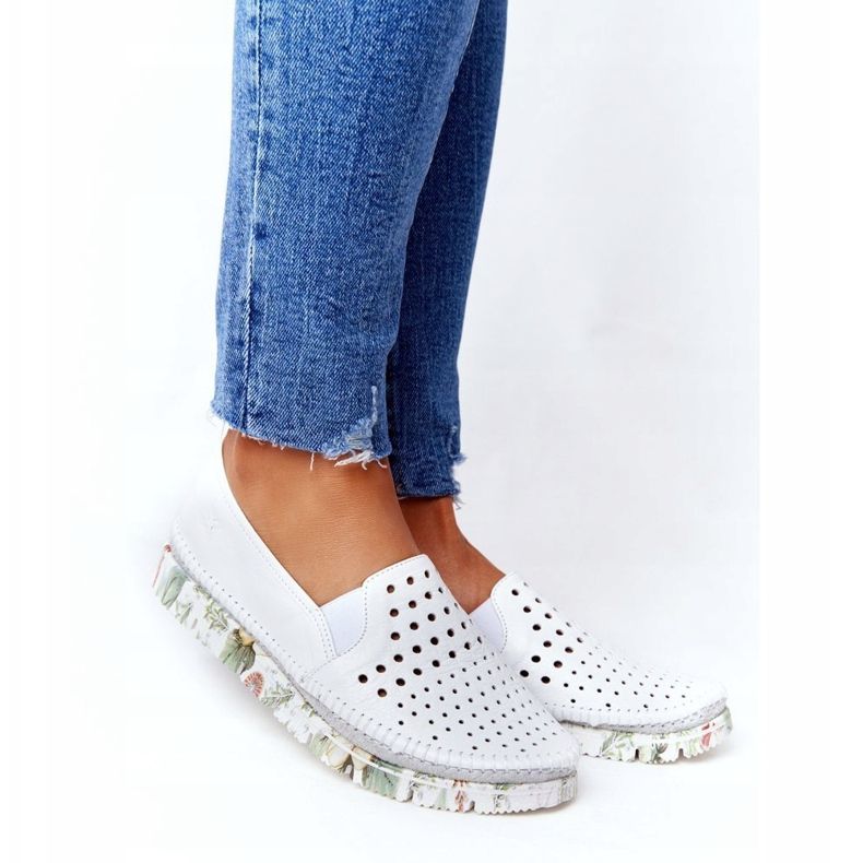 Scarpe in pelle traforata Maciejka Bianco 03512B-11 multicolore 2