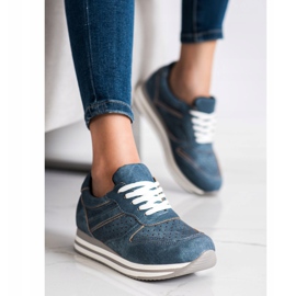 Kylie Scarpe sportive in ecopelle blu 1