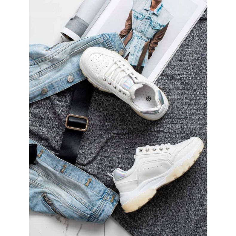 SHELOVET Sneakers in ecopelle bianco 1