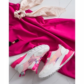 SHELOVET Scarpe da ginnastica alla moda bianca rosa 1