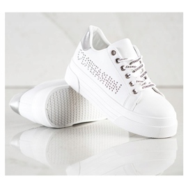 SHELOVET Sneakers bianche sulla piattaforma di moda bianca 1