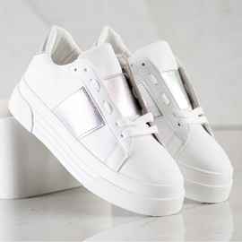SHELOVET Sneakers Con Ecopelle Sulla Piattaforma bianco 2