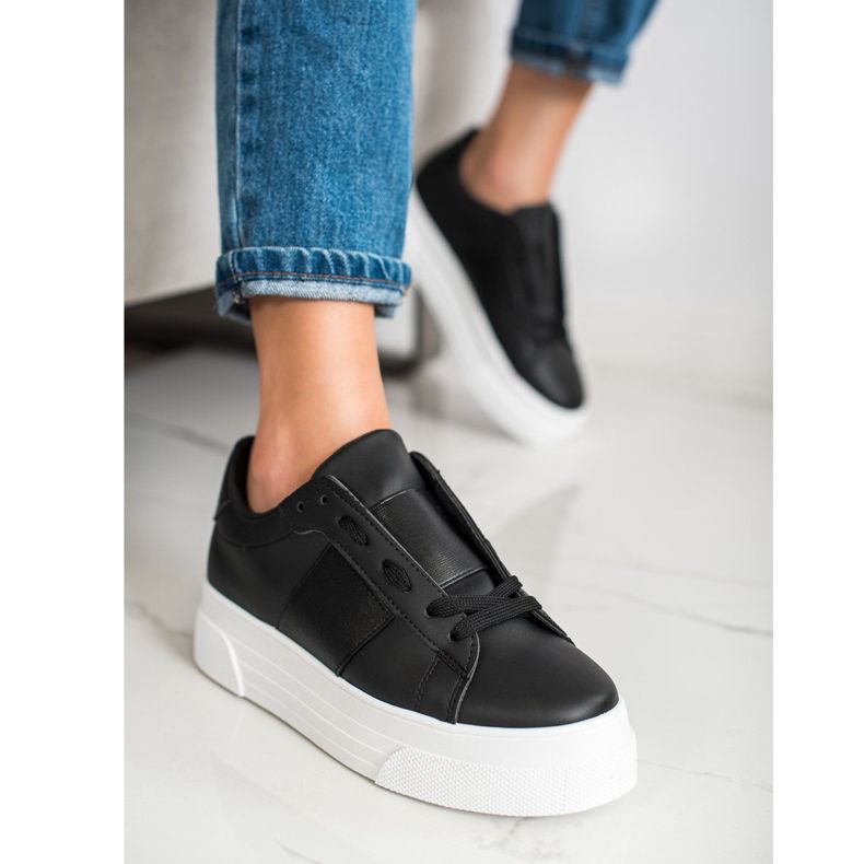 SHELOVET Sneakers Con Ecopelle Sulla Piattaforma nero 2