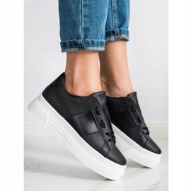 SHELOVET Sneakers Con Ecopelle Sulla Piattaforma nero 1