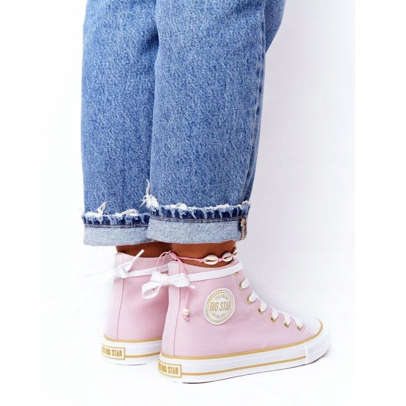 Sneakers alte da donna Big Star HH274447 Rosa 1