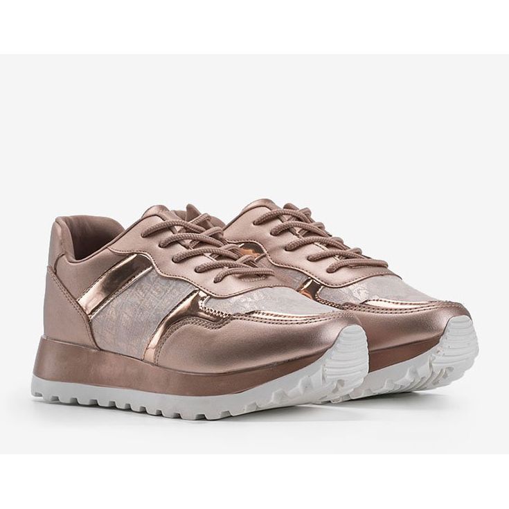 Sneakers champagne ecopelle 2019-447 multicolore d'oro 1