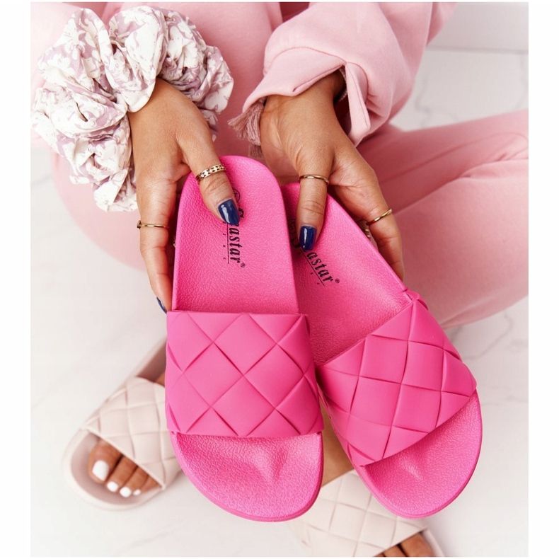 PS1 Pantofole in gomma da donna Fucsia Let's Swim rosa 2