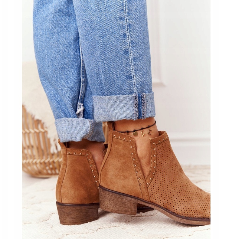 PS1 Stivali traforati con intagli, Camel Clever marrone 2