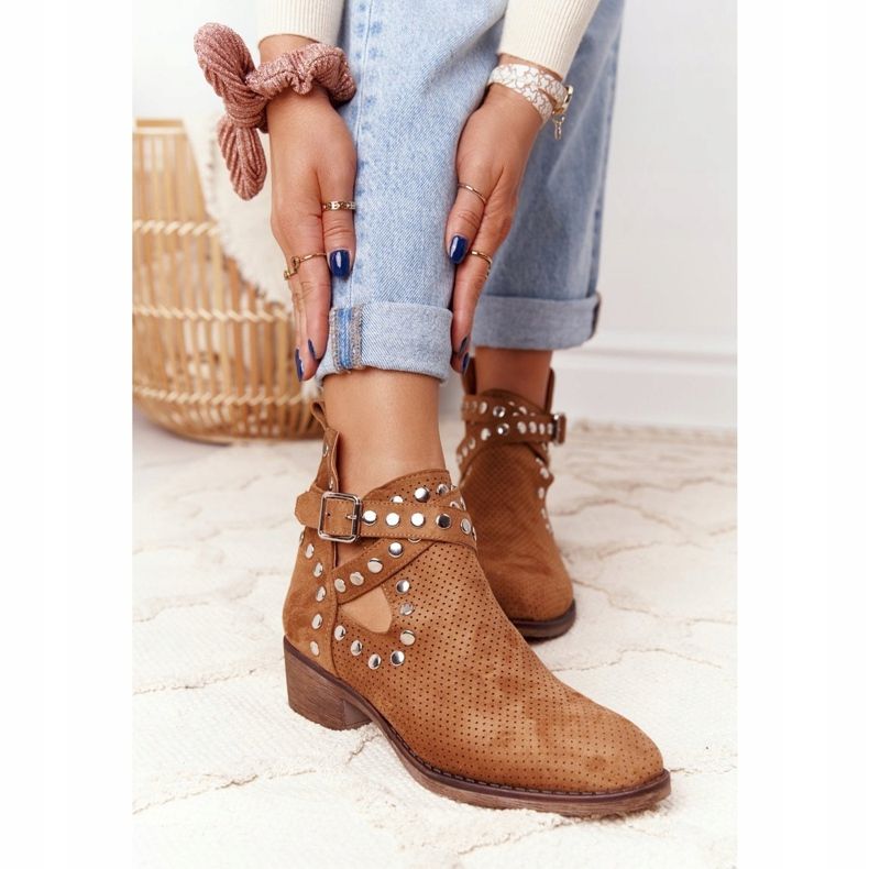 PS1 Stivali traforati con getti Camel Dakota marrone 1