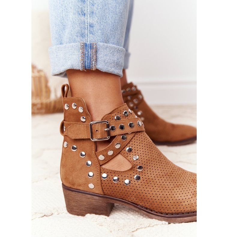 PS1 Stivali traforati con getti Camel Dakota marrone 2