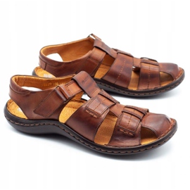 ABIS Sandali da uomo in pelle 4557 marrone 2
