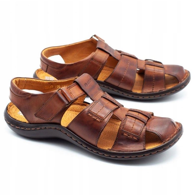 ABIS Sandali da uomo in pelle 4557 marrone 2