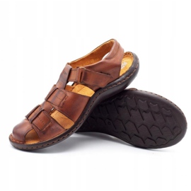 ABIS Sandali da uomo in pelle 4557 marrone 3