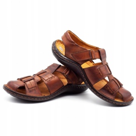 ABIS Sandali da uomo in pelle 4557 marrone 5