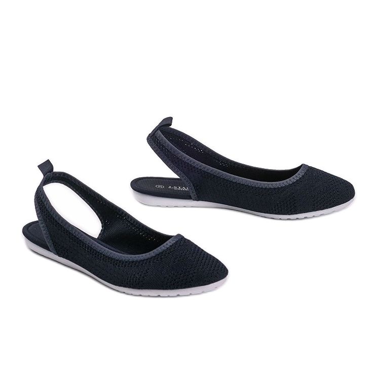 Ballerine Frida in pelle blu navy 1
