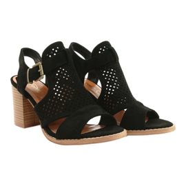 Evento Sandali da donna traforati neri 21SD35-3581 nero 3