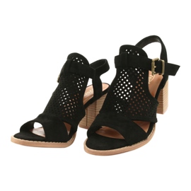 Evento Sandali da donna traforati neri 21SD35-3581 nero 1