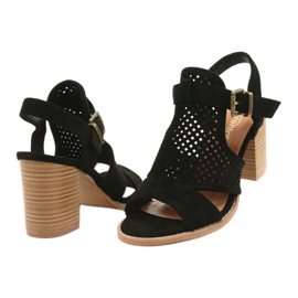 Evento Sandali da donna traforati neri 21SD35-3581 nero 2