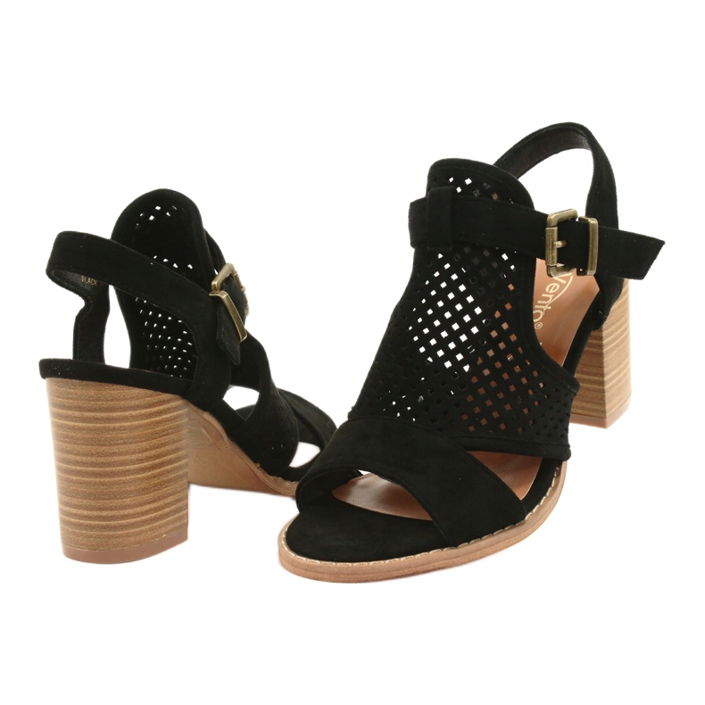 Evento Sandali da donna traforati neri 21SD35-3581 nero 2