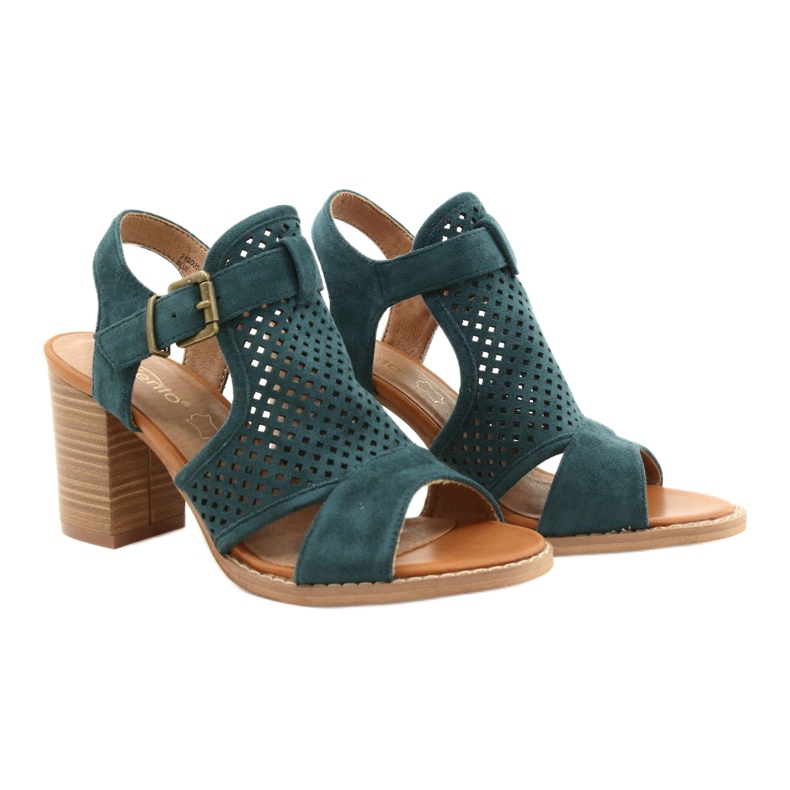Evento Sandali traforati Blu 21SD35-3581 verde 3