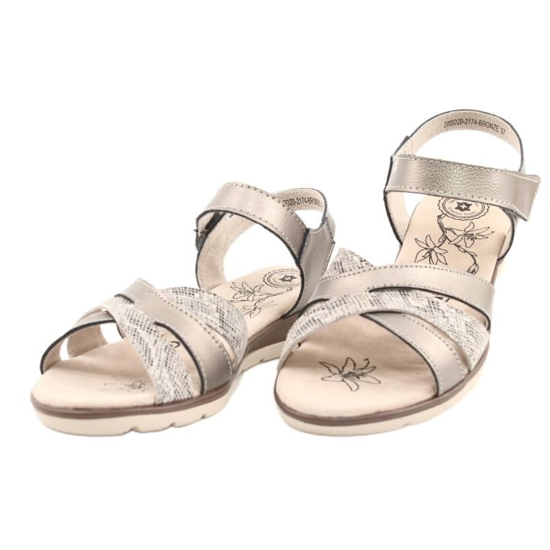 Evento Comodi sandali in pelle 20SD20-2174 Bronzo beige marrone multicolore 1