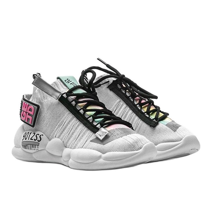 Sneakers con calzini bianchi Ava bianca multicolore 1