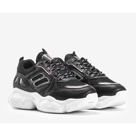 Sneakers nere con suola spessa Annette nero 1