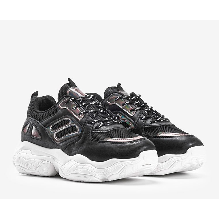 Sneakers nere con suola spessa Annette nero 1