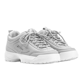 Sneakers grigie con spesse suole Amya grigio 1