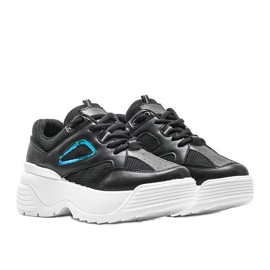 Sneakers nere con suola spessa Jaida nero 1