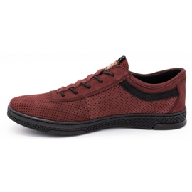 Polbut Scarpe casual da uomo in pelle K23P bordeaux rosso 1