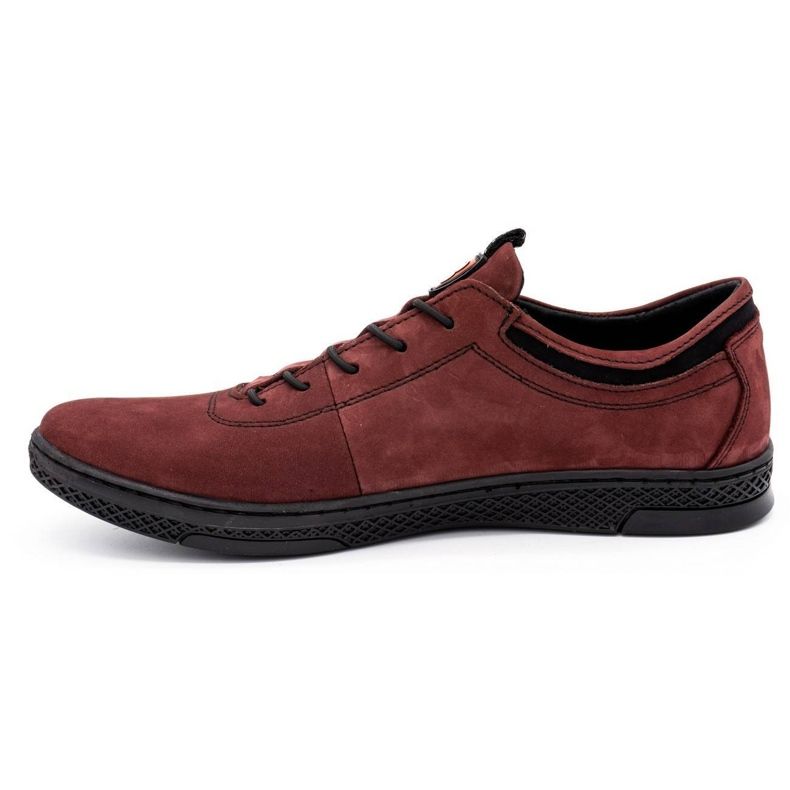 Polbut Scarpe casual da uomo in pelle K23 bordeaux rosso 1