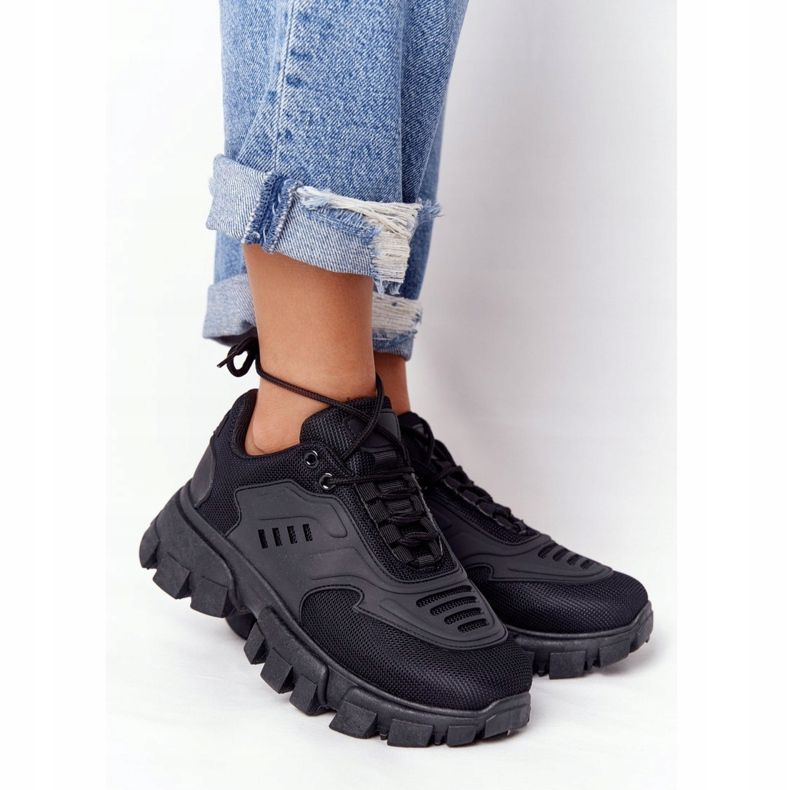 Sneakers Da Donna Nere Su Suola Larga Nero New York 2