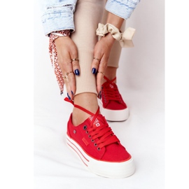 Sneakers da donna Sulla piattaforma Big Star HH274053 Red rosso 2
