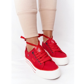Sneakers da donna Sulla piattaforma Big Star HH274053 Red rosso 1