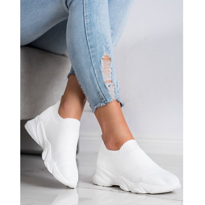 SHELOVET Comode scarpe slip-on bianco 1