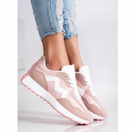 SHELOVET Scarpe da ginnastica casual rosa 1