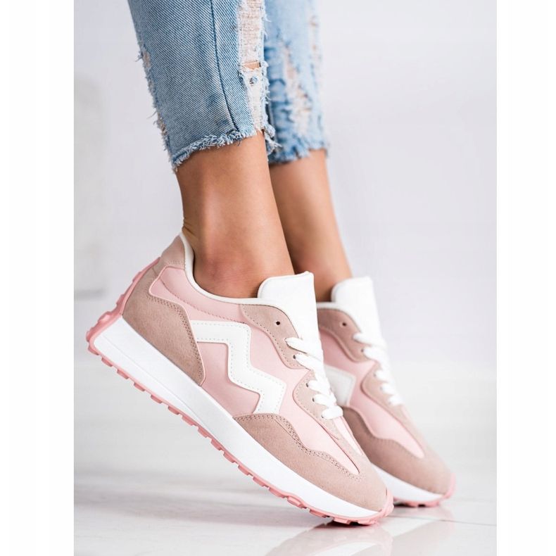 SHELOVET Scarpe da ginnastica casual rosa 1
