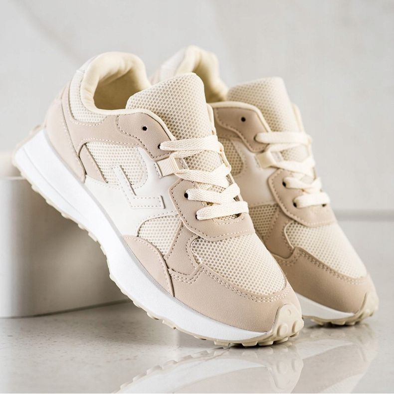 SHELOVET Scarpe da ginnastica beige marrone 1
