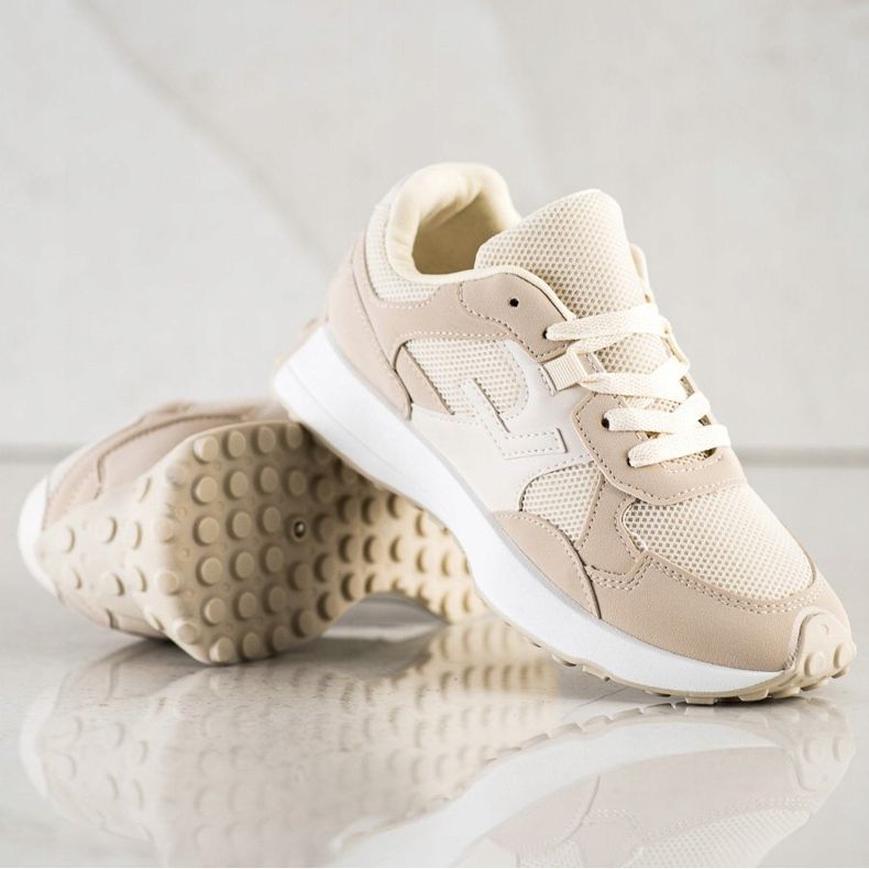 SHELOVET Scarpe da ginnastica beige marrone 2