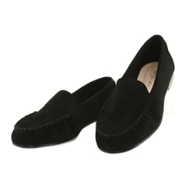 Sergio Leone Mocassini da donna in camoscio nero MK722 2