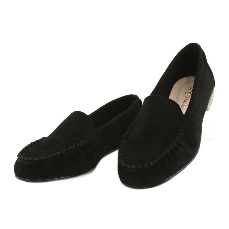 Sergio Leone Mocassini da donna in camoscio nero MK722 2