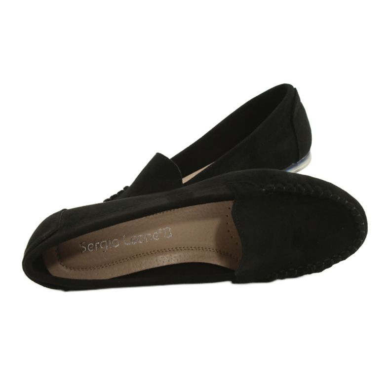 Sergio Leone Mocassini da donna in camoscio nero MK722 5