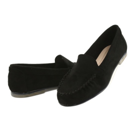 Sergio Leone Mocassini da donna in camoscio nero MK722 3