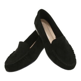 Sergio Leone Mocassini da donna in camoscio nero MK722 4