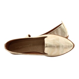 Sergio Leone ballerina lords beige/oro MK700 5