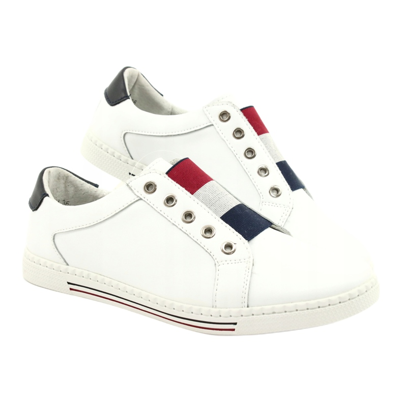 Filippo Sneakers in pelle alla moda DP2155 / 21 WH bianco rosso blu navy 5