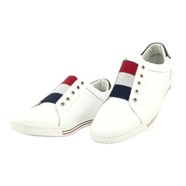 Filippo Sneakers in pelle alla moda DP2155 / 21 WH bianca rosso blu navy 1