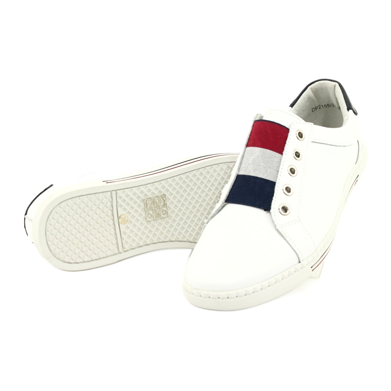 Filippo Sneakers in pelle alla moda DP2155 / 21 WH bianca rosso blu navy 3